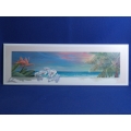 Tropical Beach Flower Print on Wood by Lynn Fecteau, 36 x 12 in.